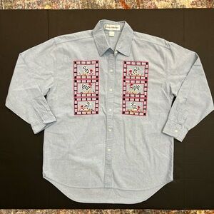 Vintage Casey Coleman Chicken Egg Farmhouse Embroidered Button Shirt Women’s XL?